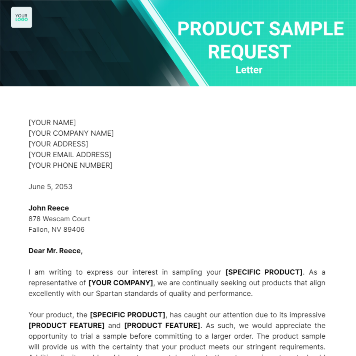 Product Sample Request Letter Template | Template.net