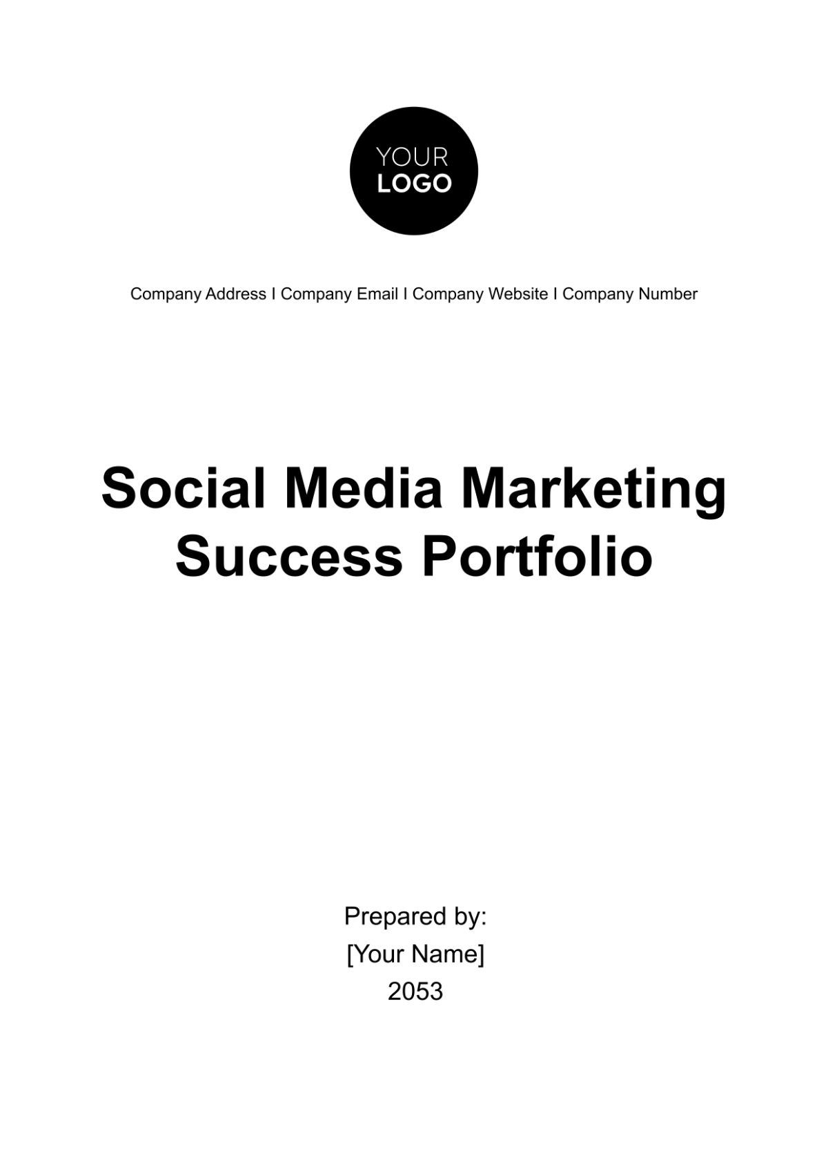 Free Social Media Marketing Success Portfolio Template