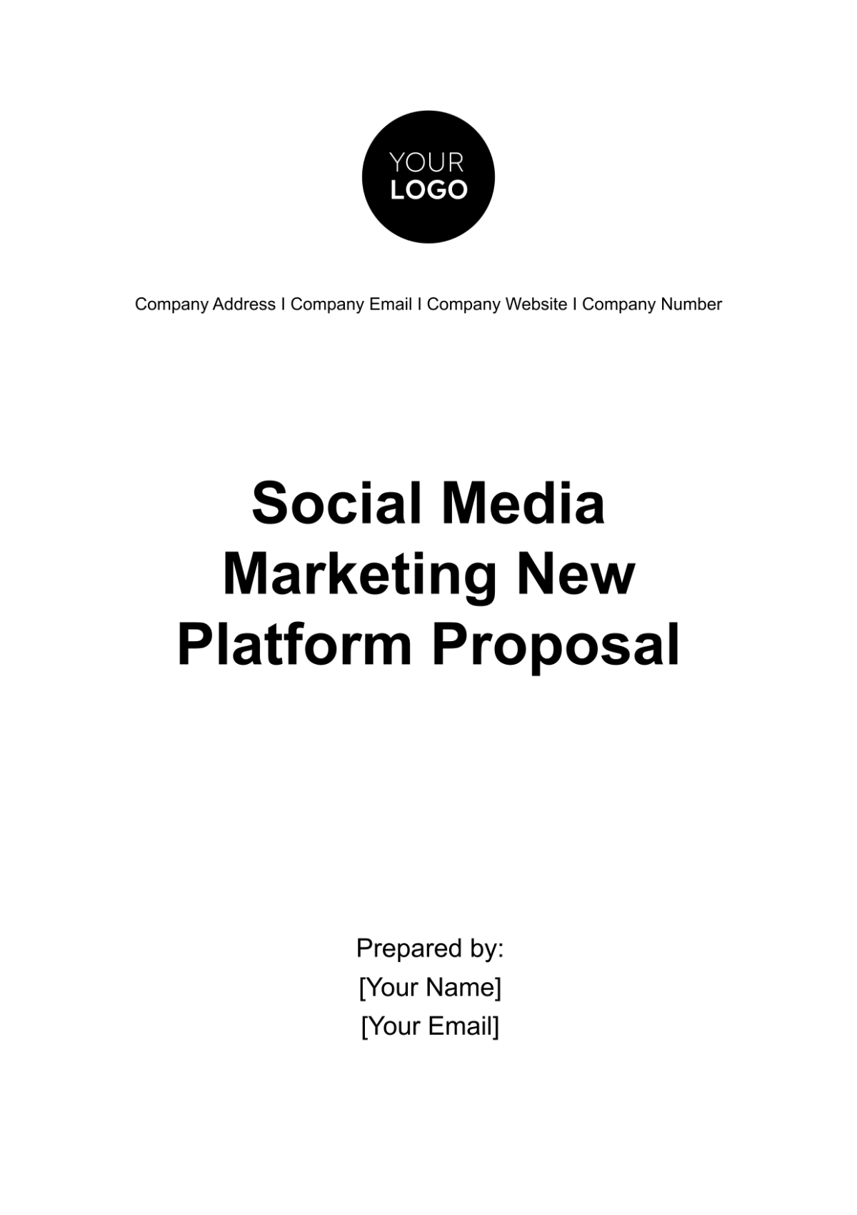 Free  Social Media Marketing New Platform Proposal Template