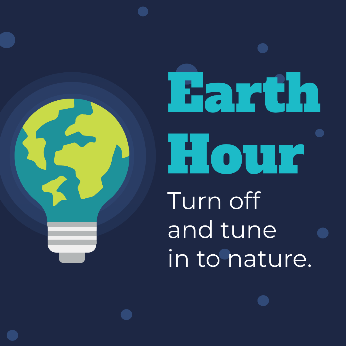 Free  Earth Hour Facebook Post Template