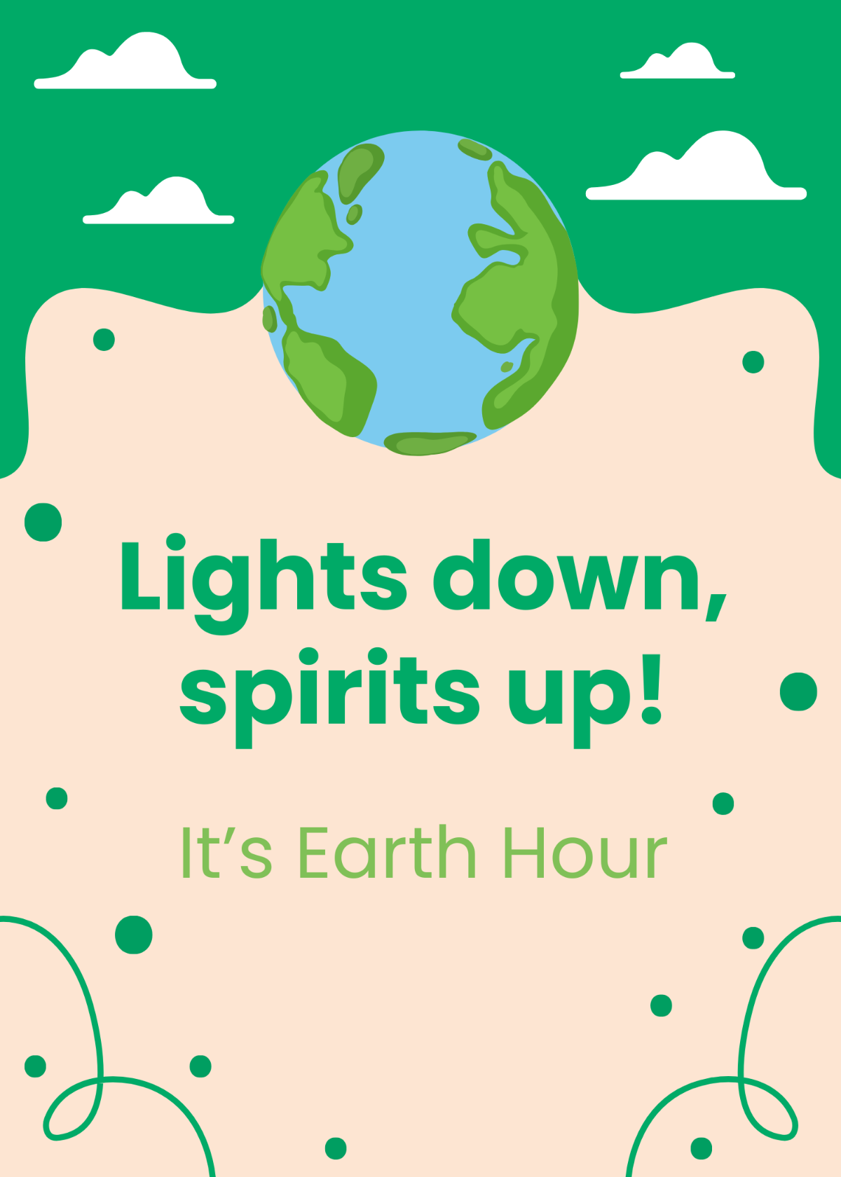 Free  Earth Hour Greeting Card Template