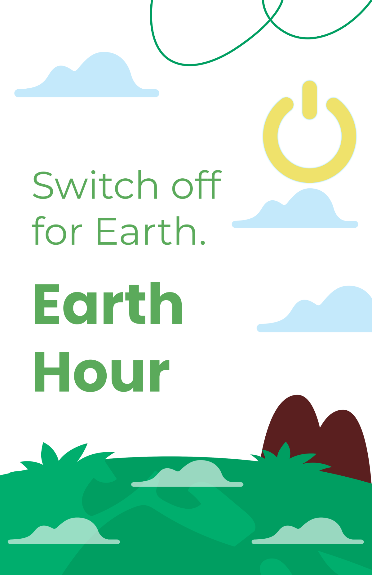 Free  Earth Hour Poster Template
