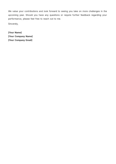 Free Performance Appraisal Letter Template to Edit Online
