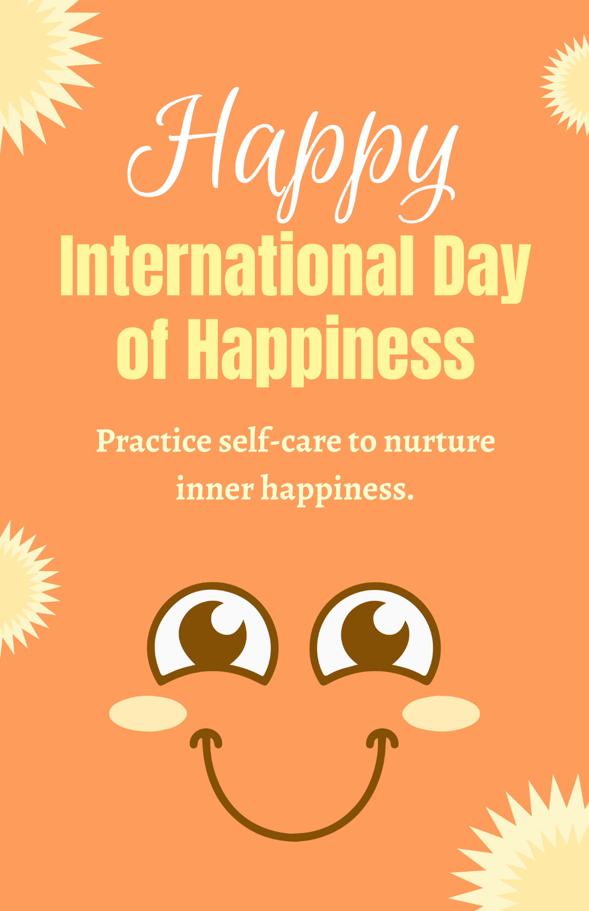 International Day of Happiness Poster Template