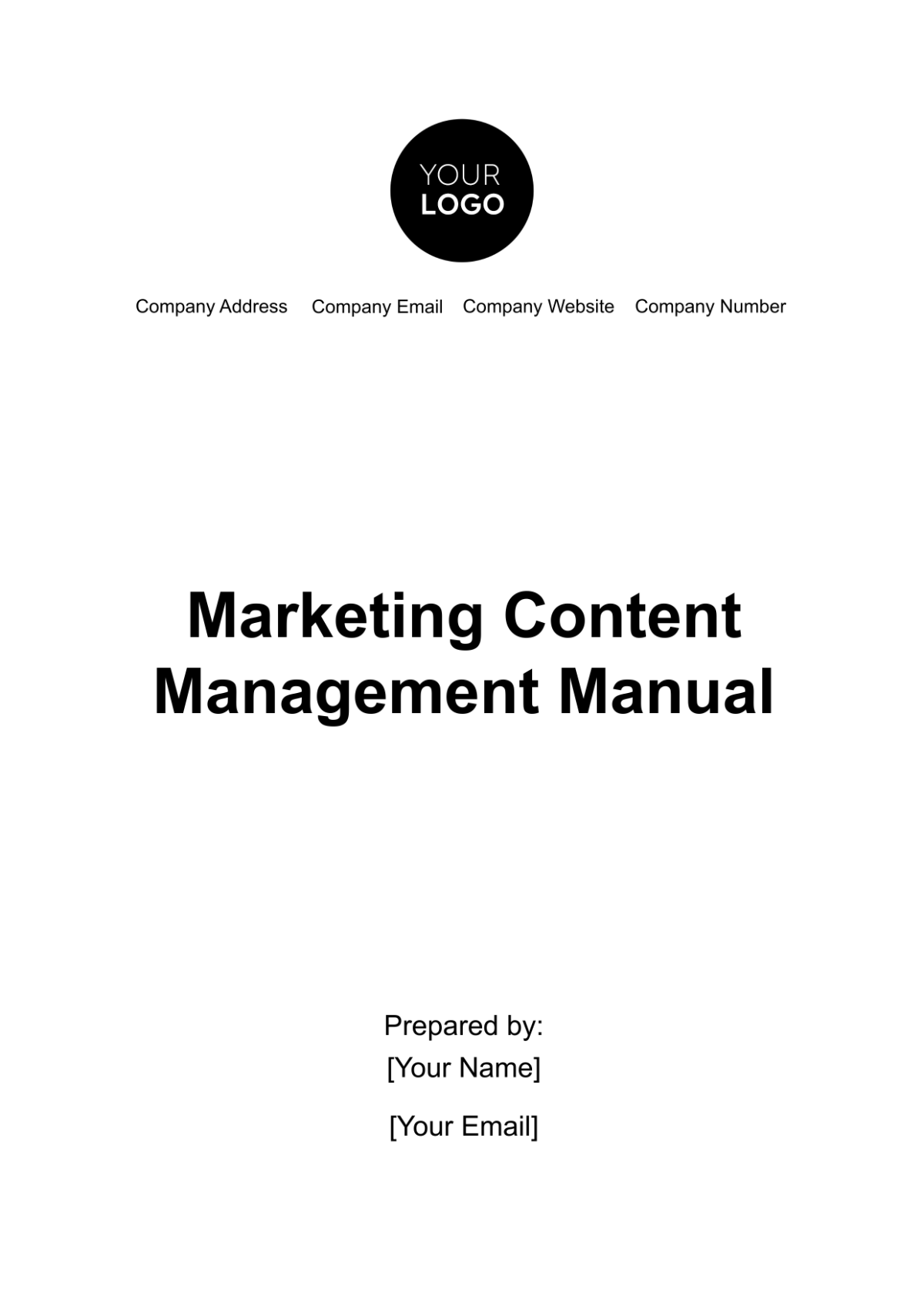 Marketing Content Management Manual Template - Edit Online & Download