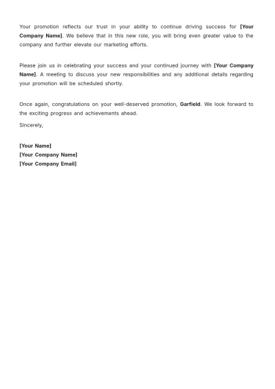 Free Promotion Letter Template to Edit Online