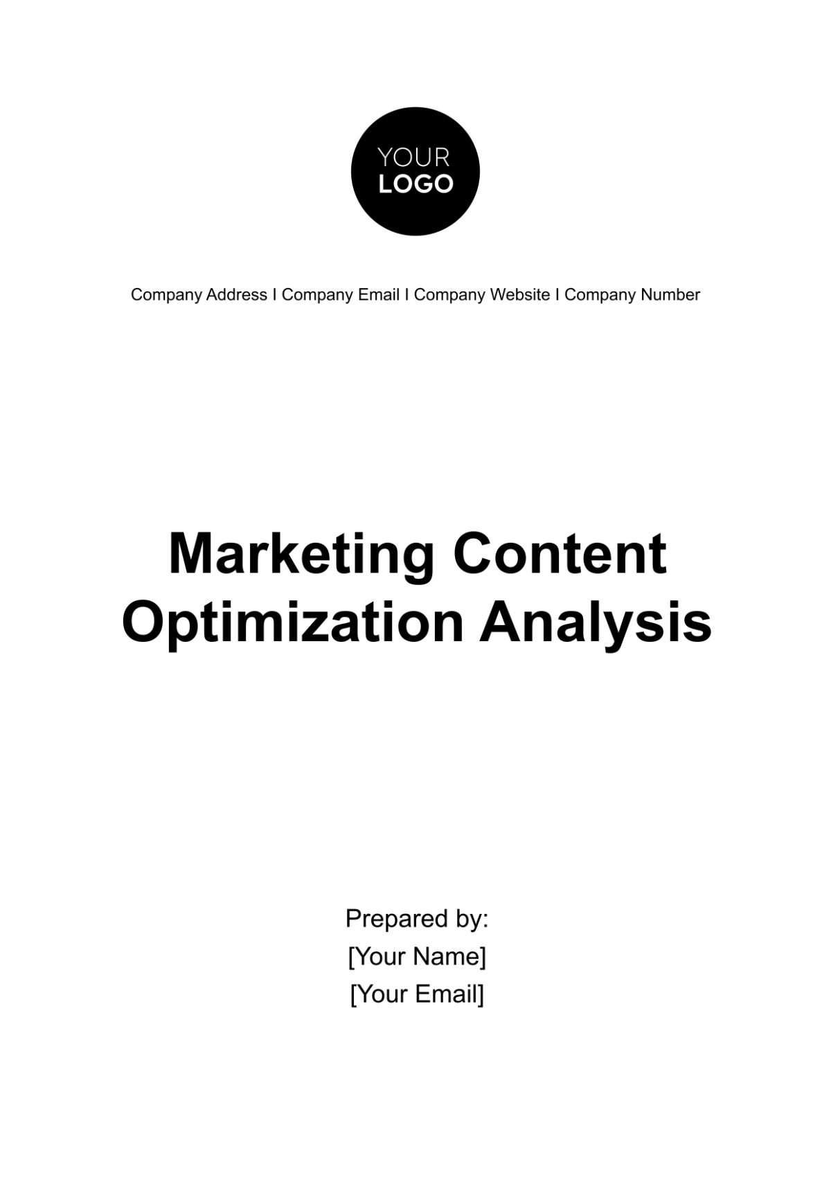 Marketing Content Optimization Analysis Template - Edit Online & Download