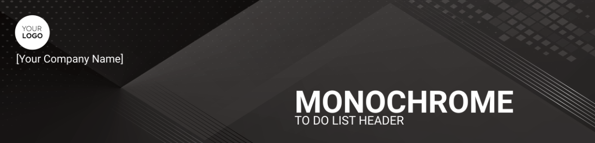 Monochrome To Do List Header Template