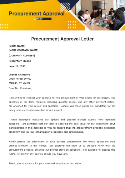 Free Procurement Approval Letter Template to Edit Online