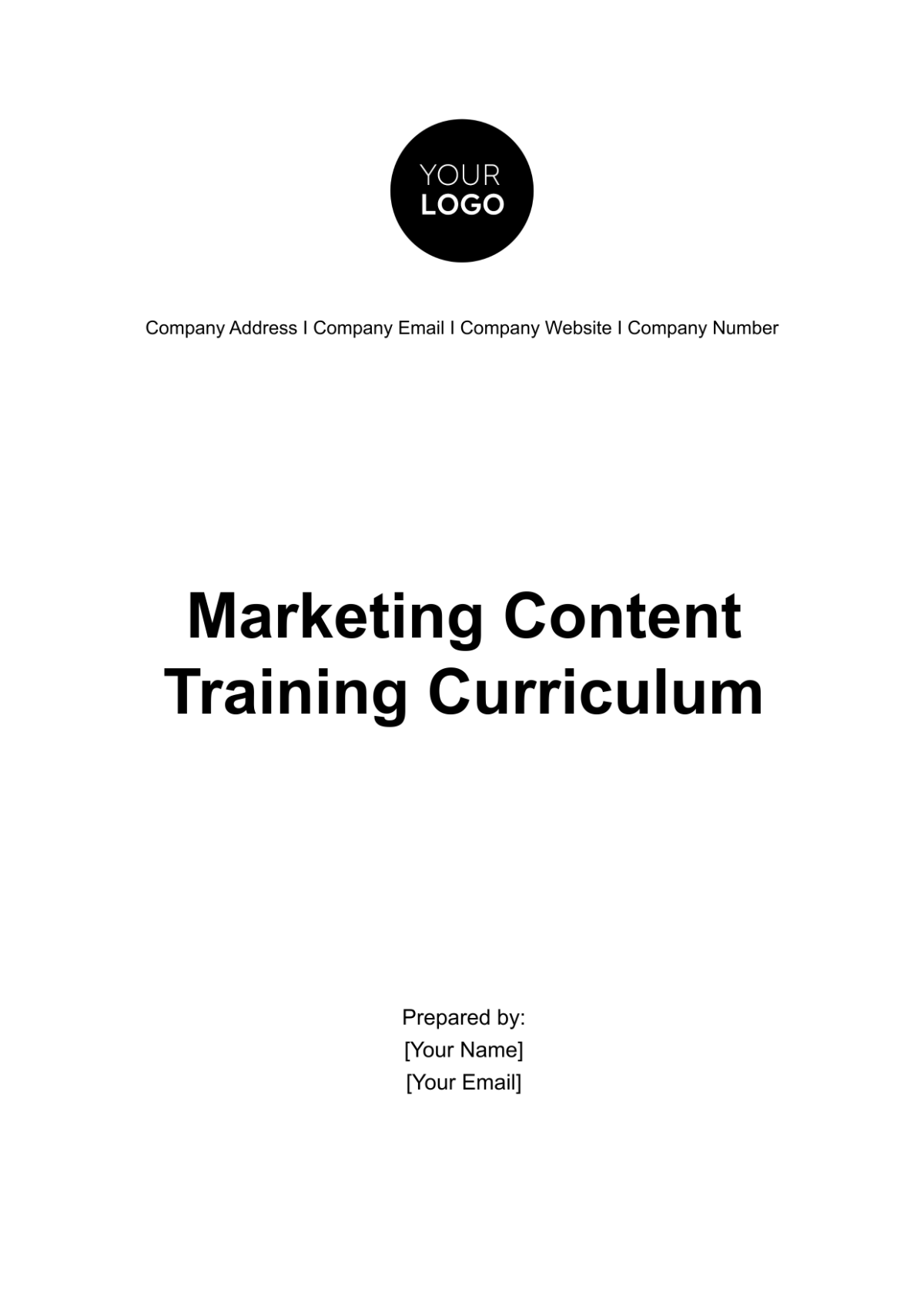 Marketing Content Training Curriculum Template - Edit Online & Download