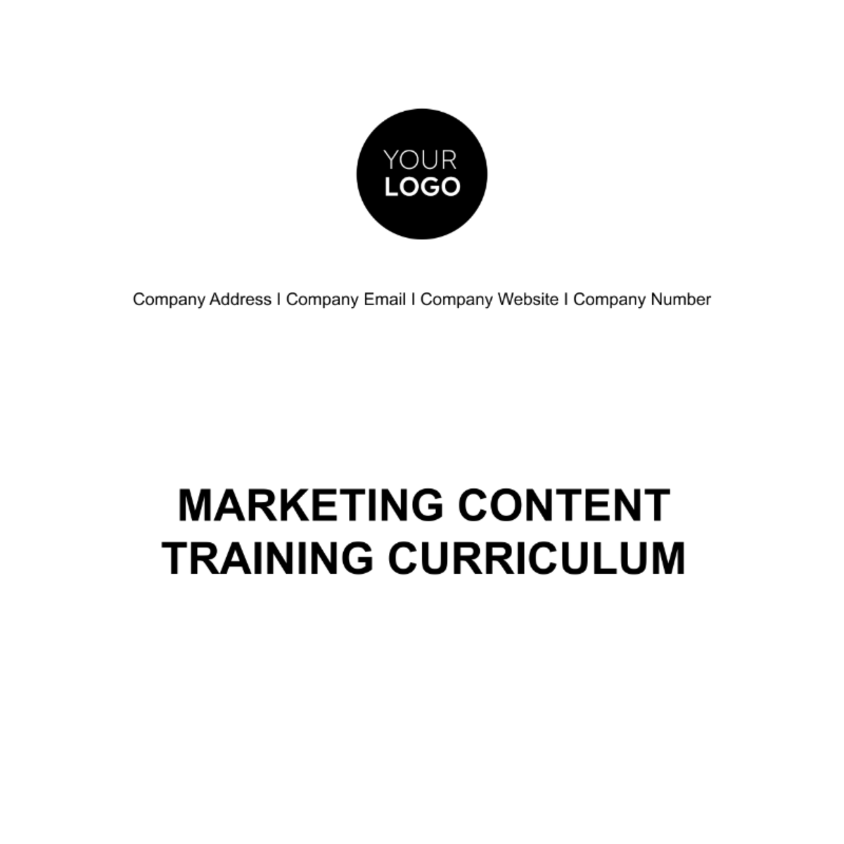 Marketing Content Training Curriculum Template