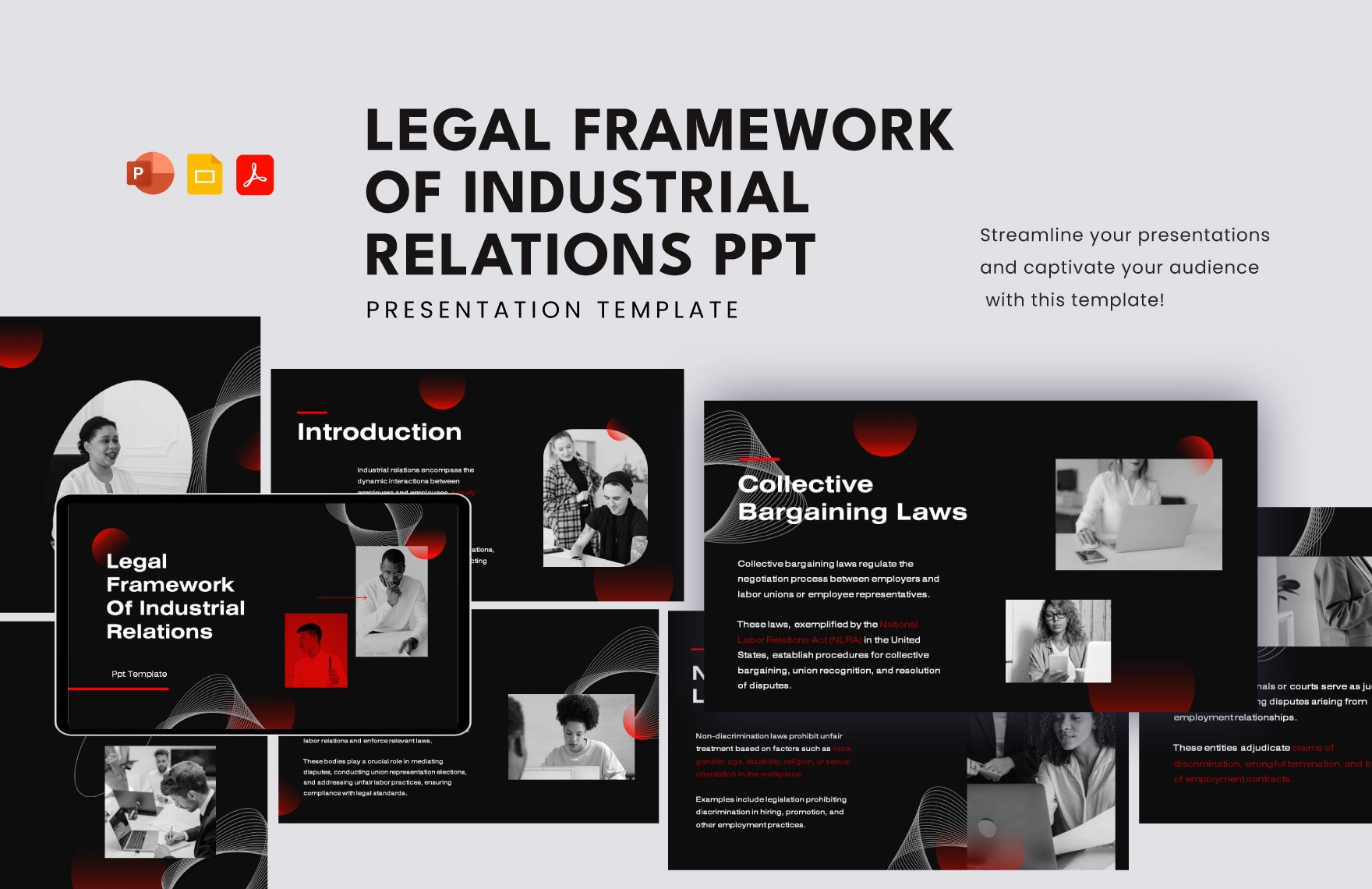 Legal Framework of Industrial Relations PPT Template