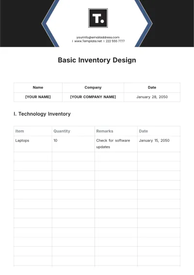 Free Basic Inventory Design Template to Edit Online