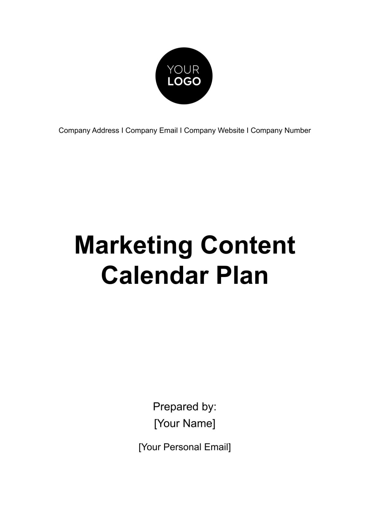 Marketing Content Calendar Plan Template - Edit Online & Download