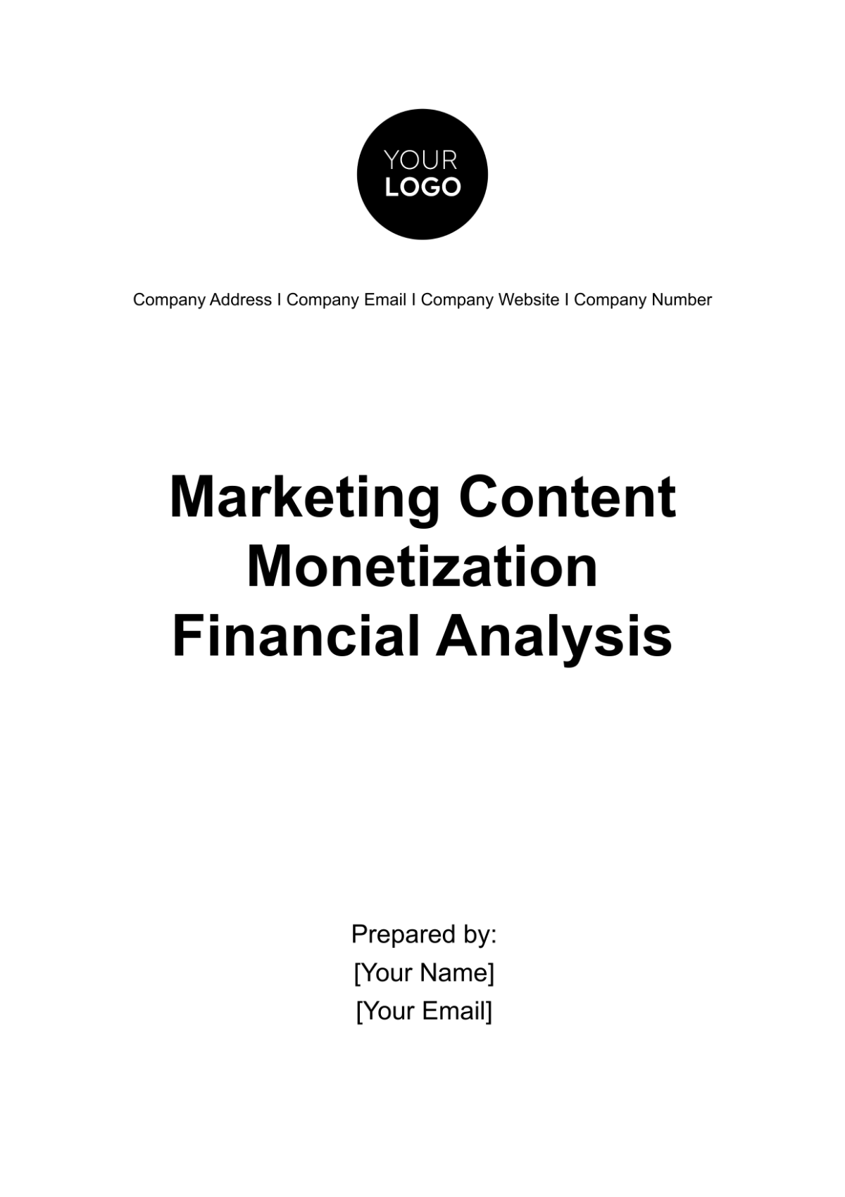 Marketing Content Monetization Financial Analysis Template - Edit Online & Download