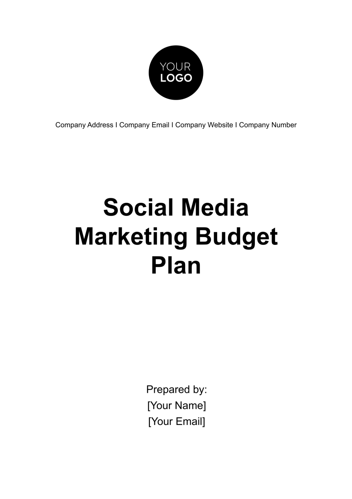 Social Media Marketing Budget Plan Template