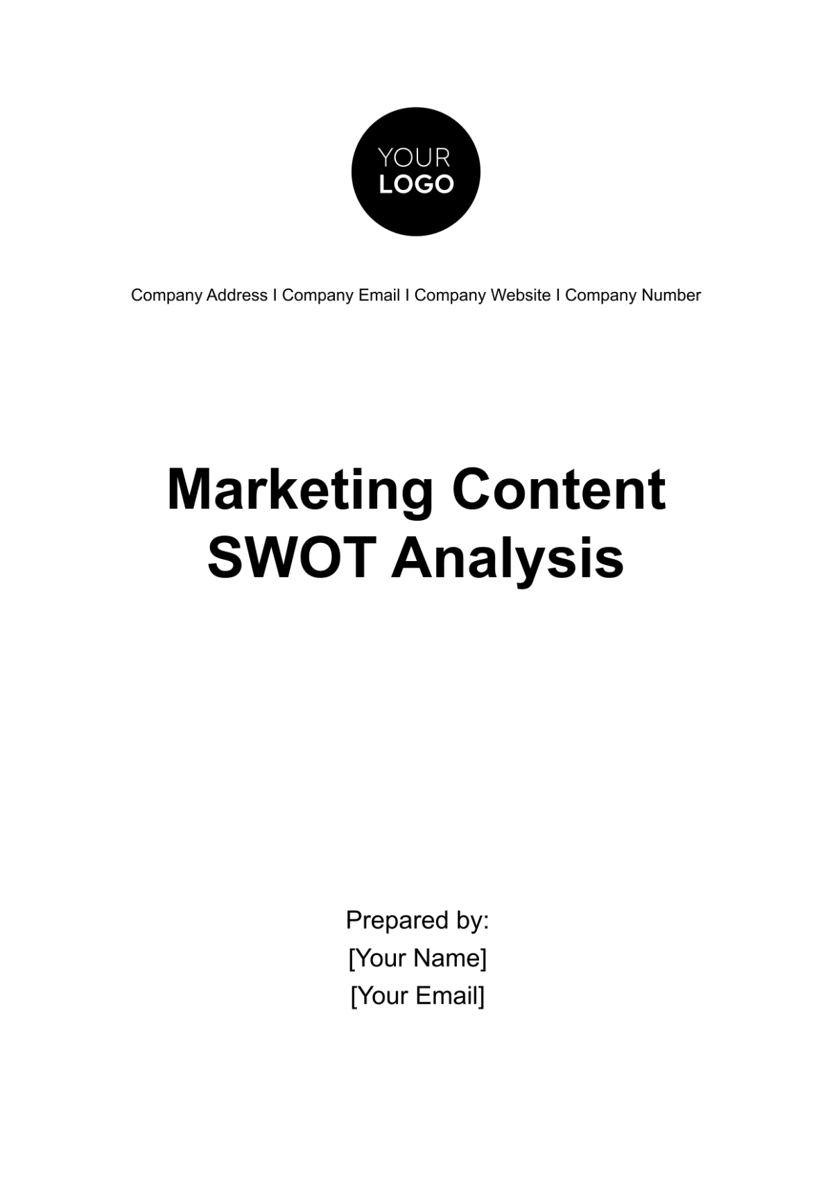 Marketing Content SWOT Analysis Template