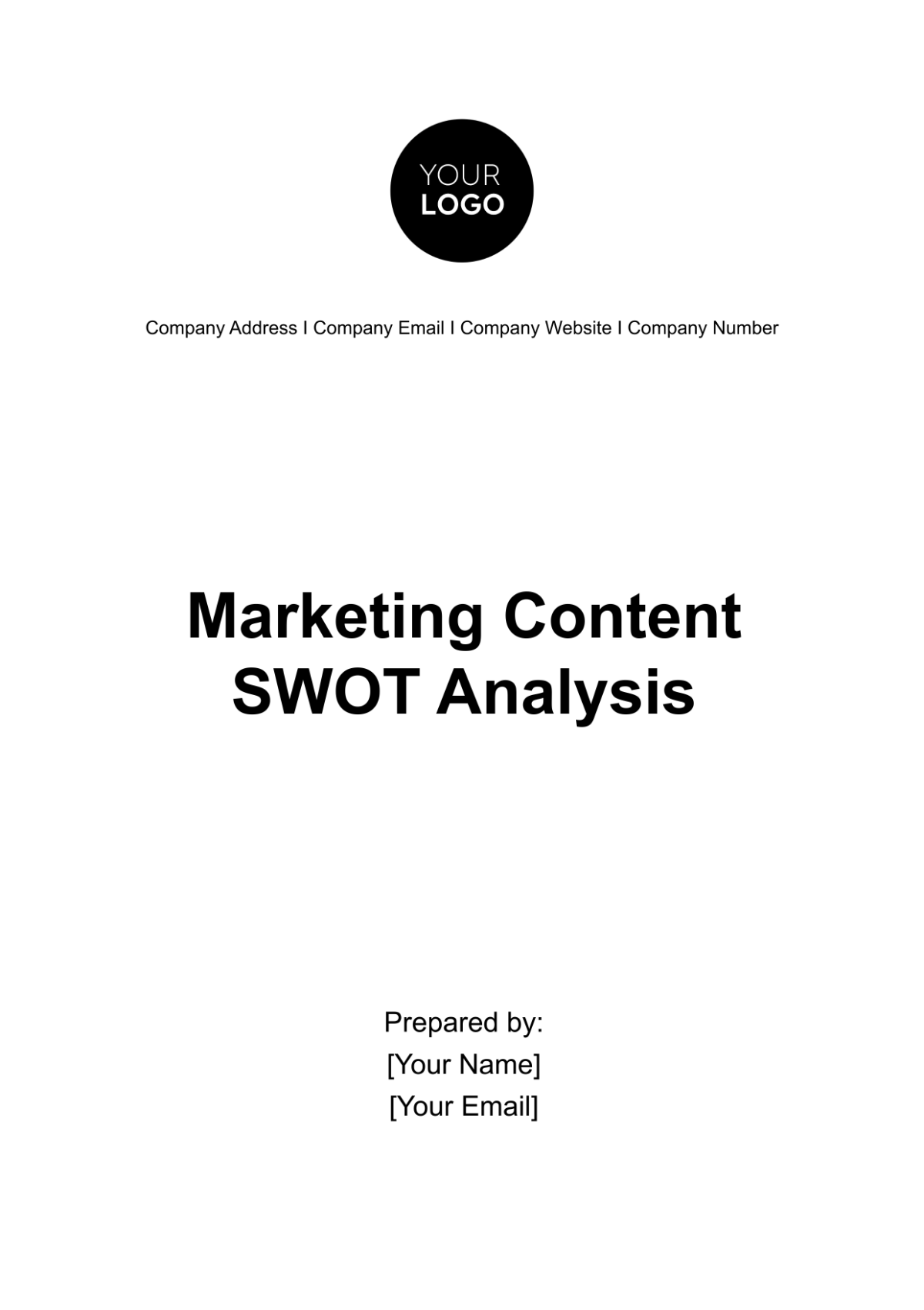 Marketing Content SWOT Analysis Template - Edit Online & Download