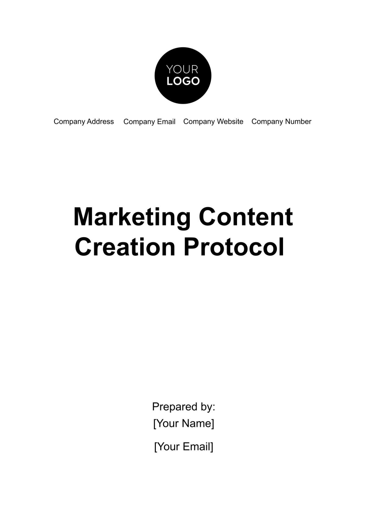 Marketing Content Creation Protocol Template