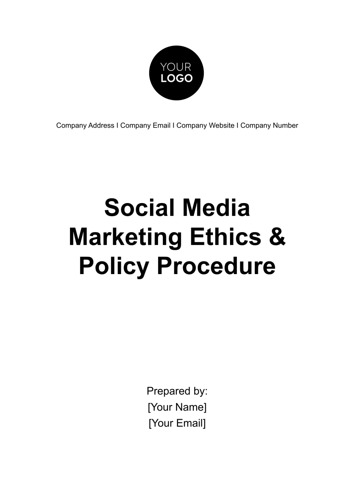 Free Social Media Marketing Ethics & Policy Procedure Template