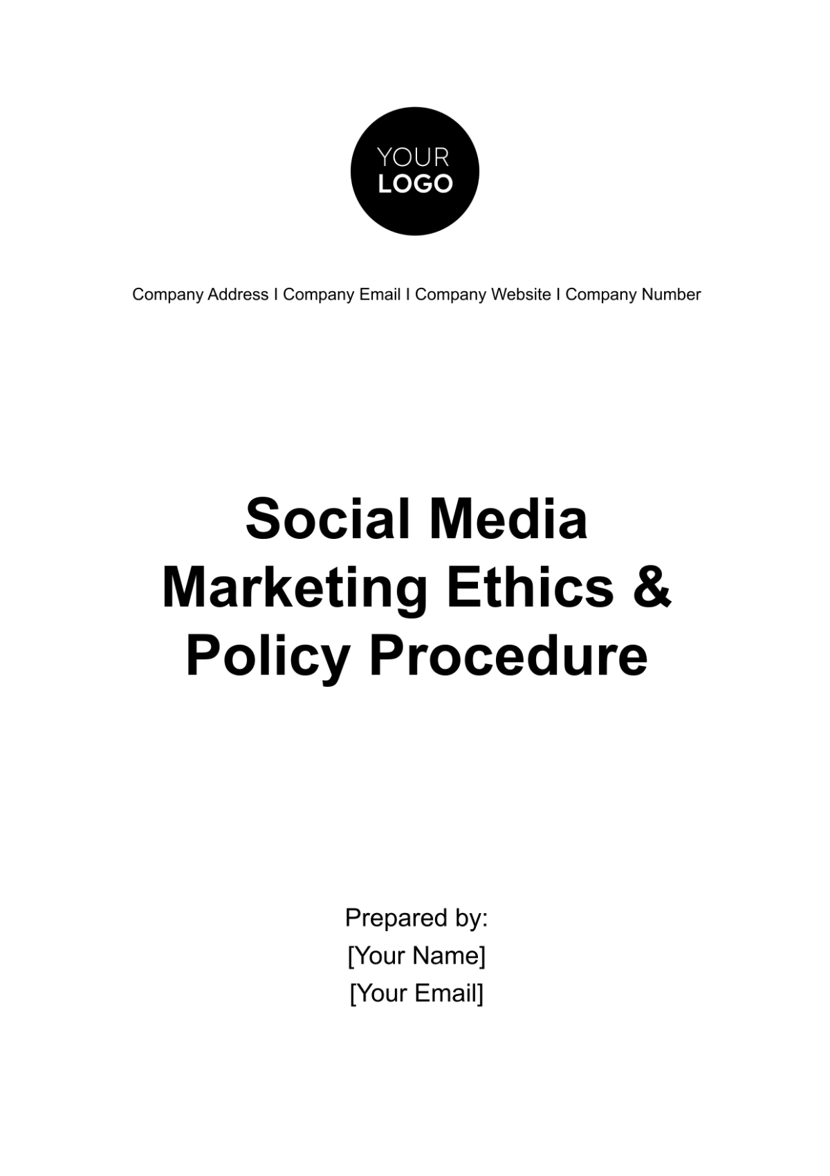 Social Media Marketing Ethics & Policy Procedure Template - Edit Online & Download