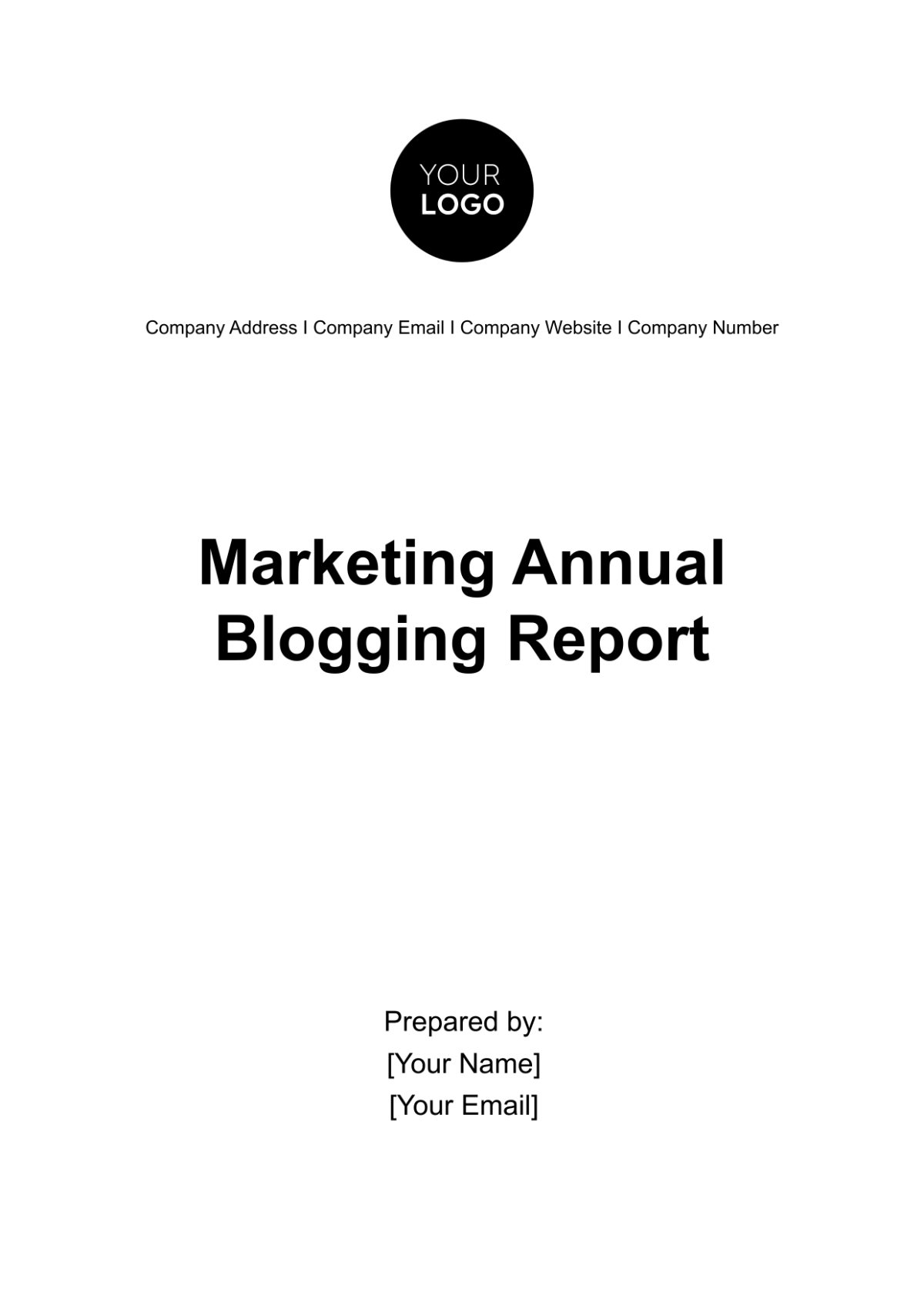 Marketing Annual Blogging Report Template