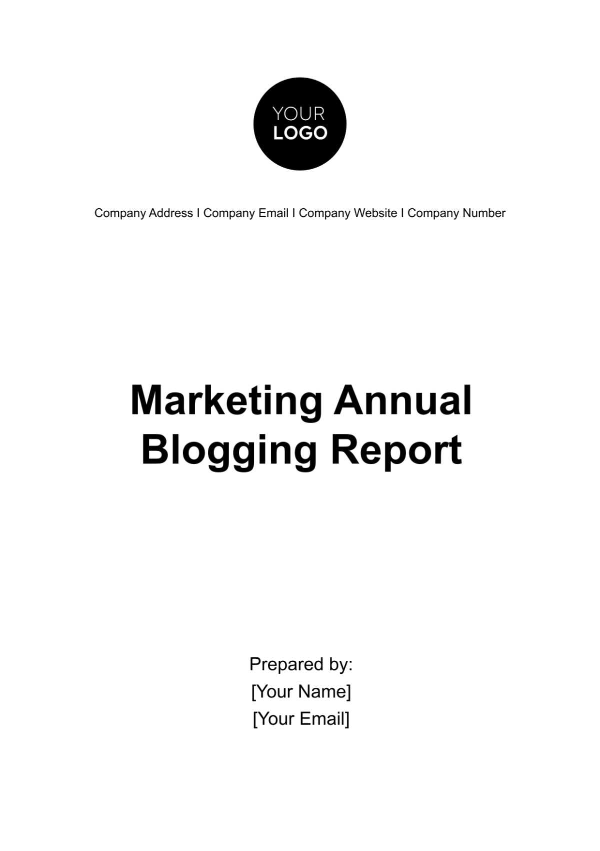 Free Marketing Annual Blogging Report Template