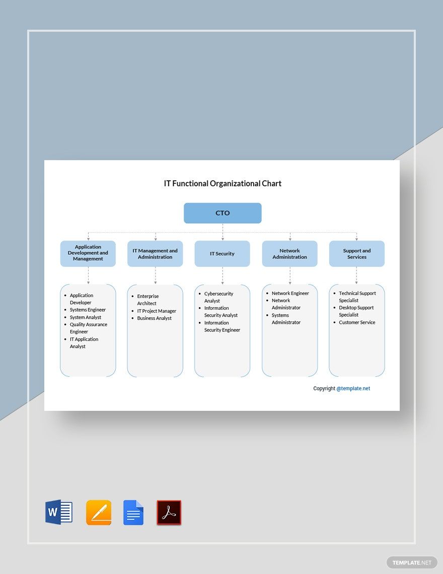 IT Functional Organizational Chart Template