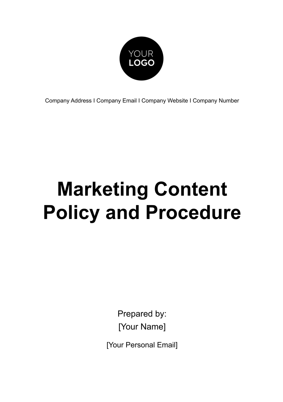 Marketing Content Policy & Procedure Template - Edit Online & Download