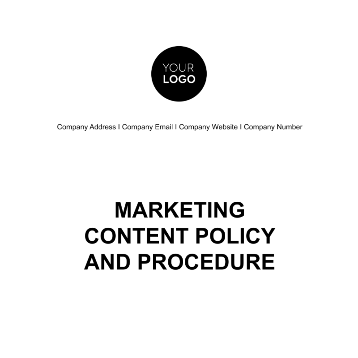 Marketing Content Policy & Procedure Template Edit Online & Download