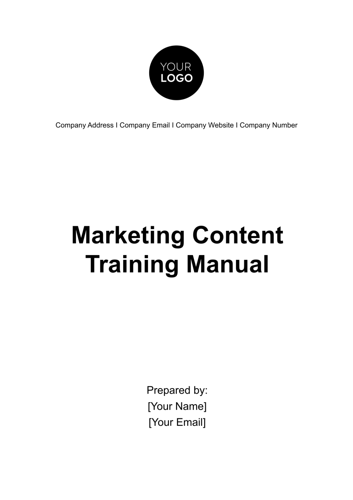 Marketing Content Training Manual Template - Edit Online & Download