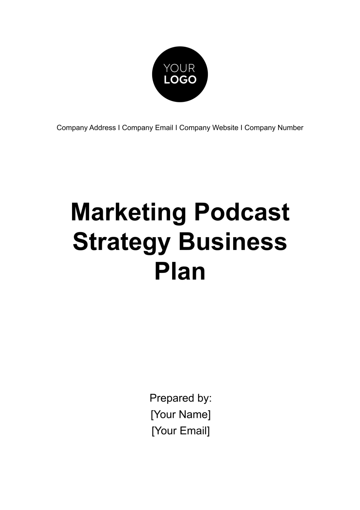 Free Marketing Podcast Strategy Business Plan Template
