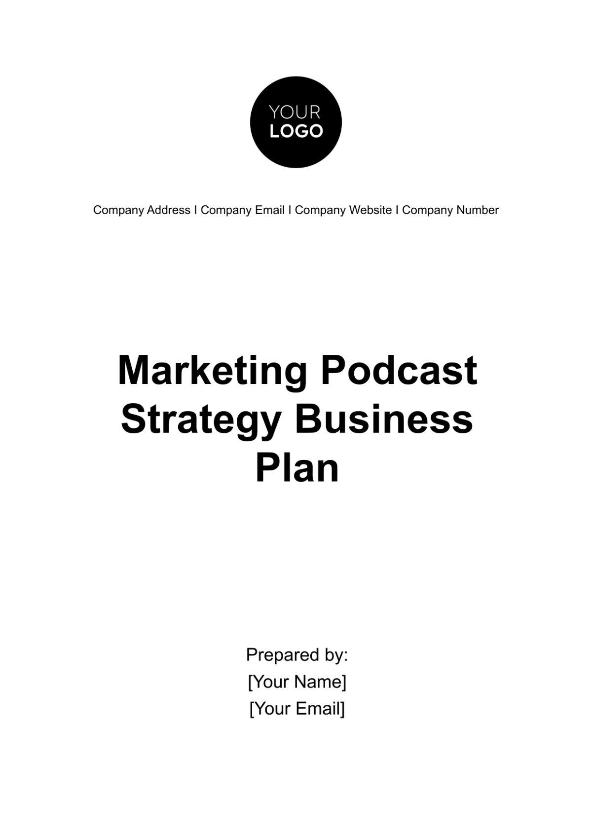 Marketing Podcast Strategy Business Plan Template - Edit Online & Download