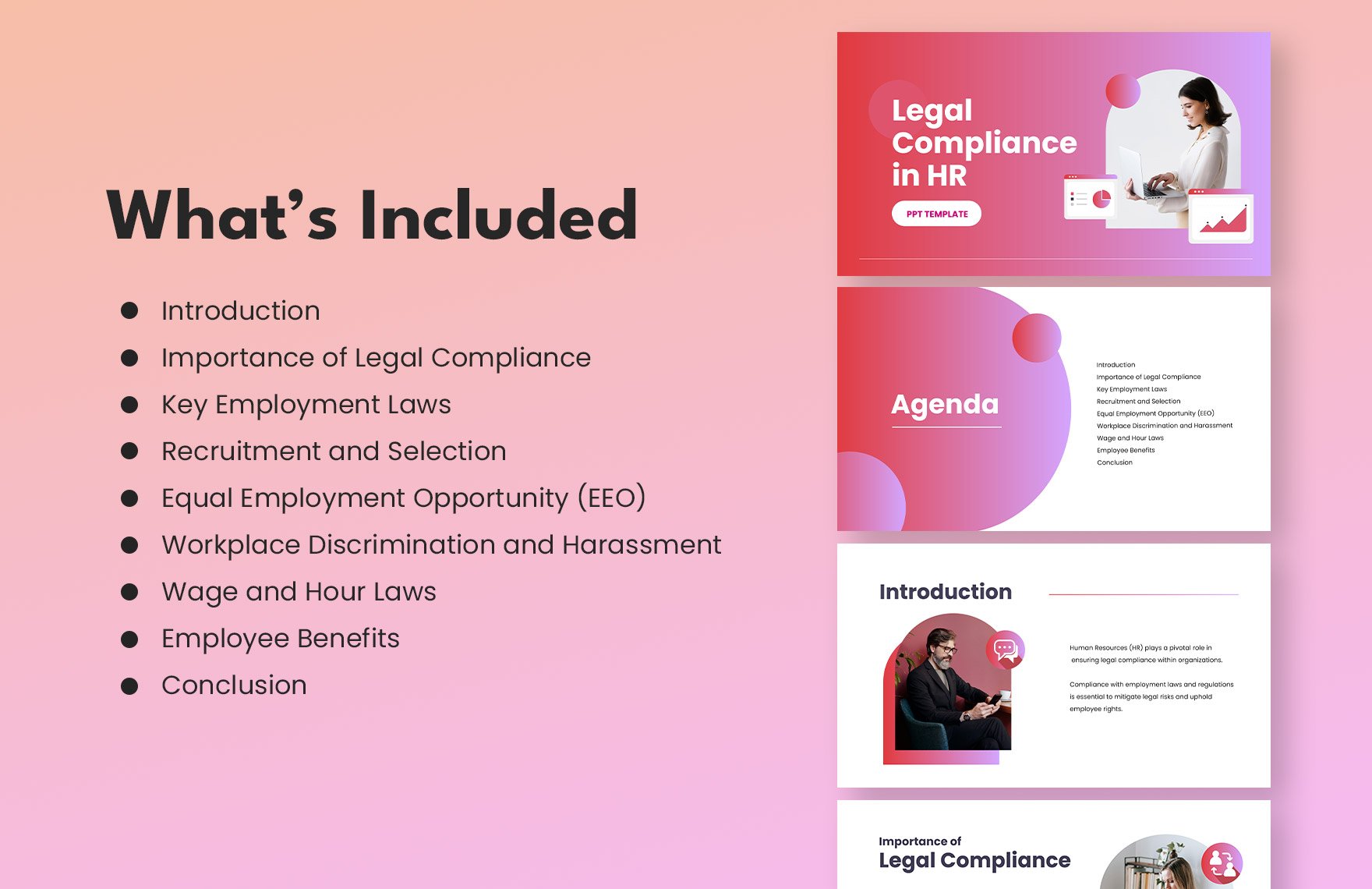 Legal Compliance in HR PPT Template