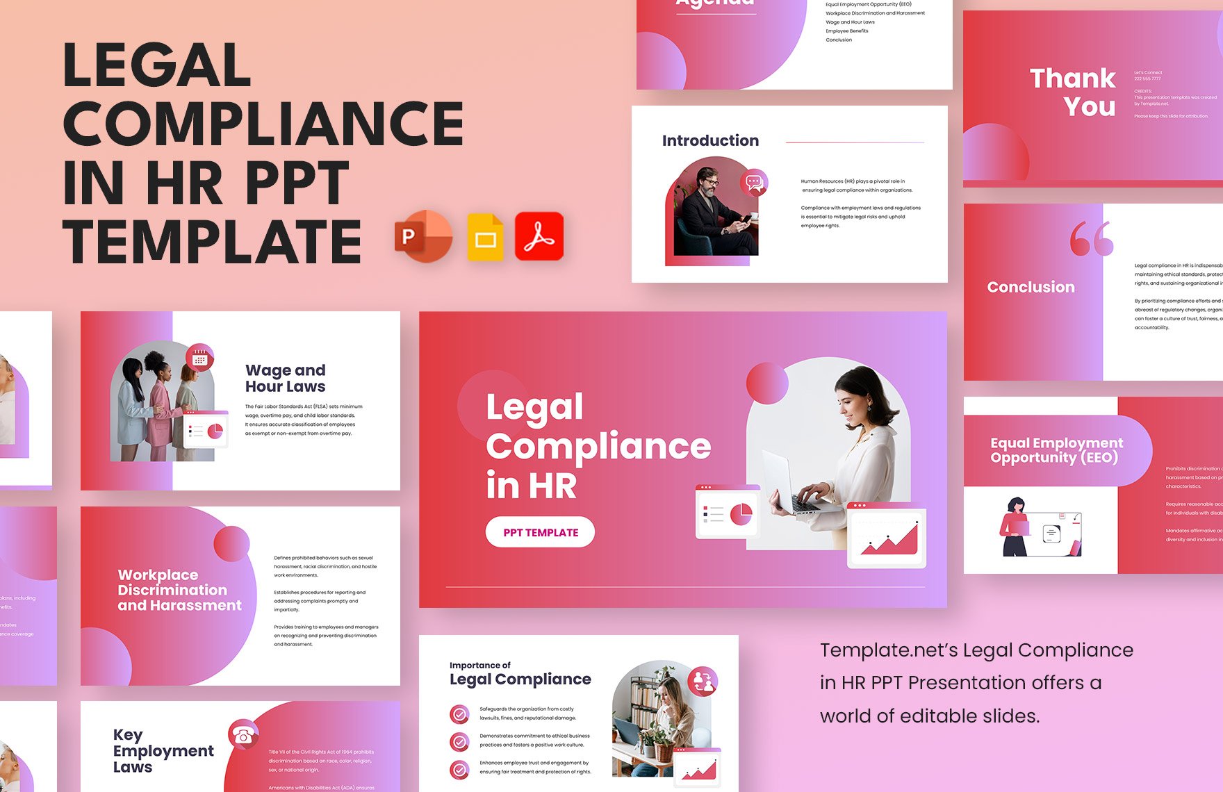 Legal Compliance in HR PPT Template