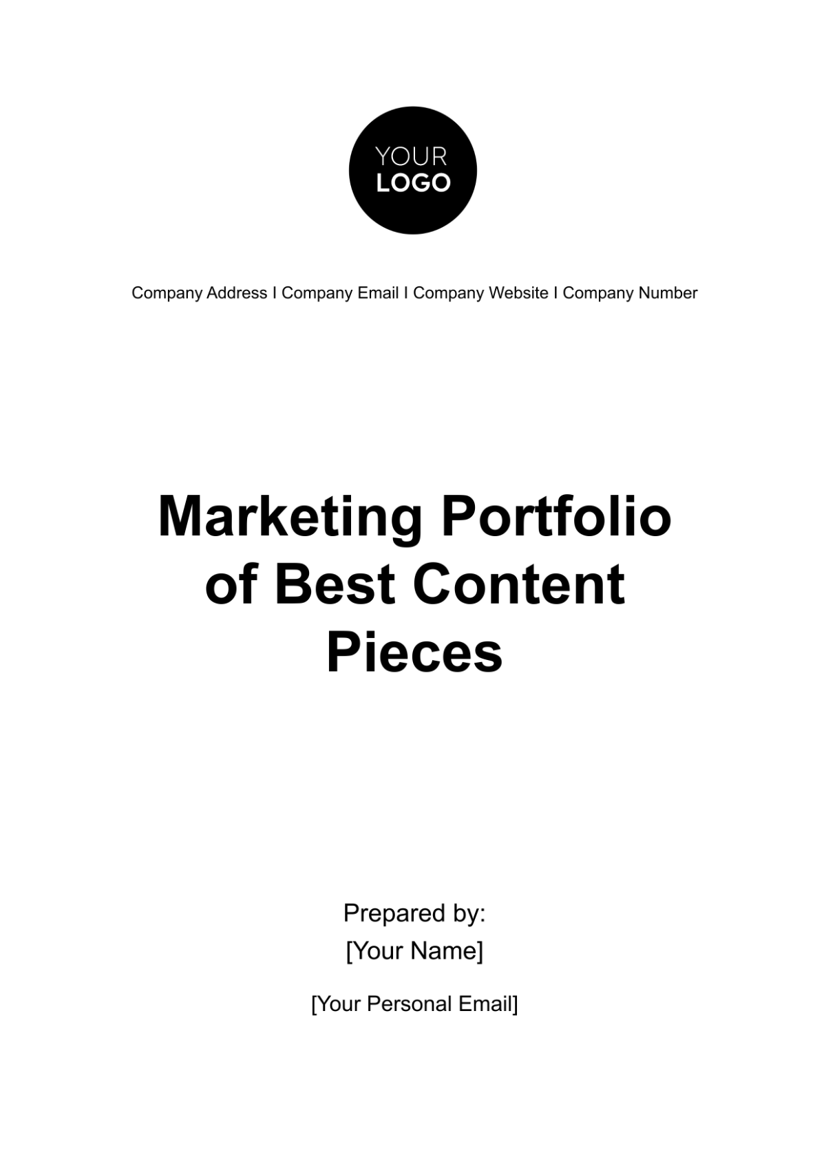 Marketing Portfolio of Best Content Pieces Template - Edit Online & Download