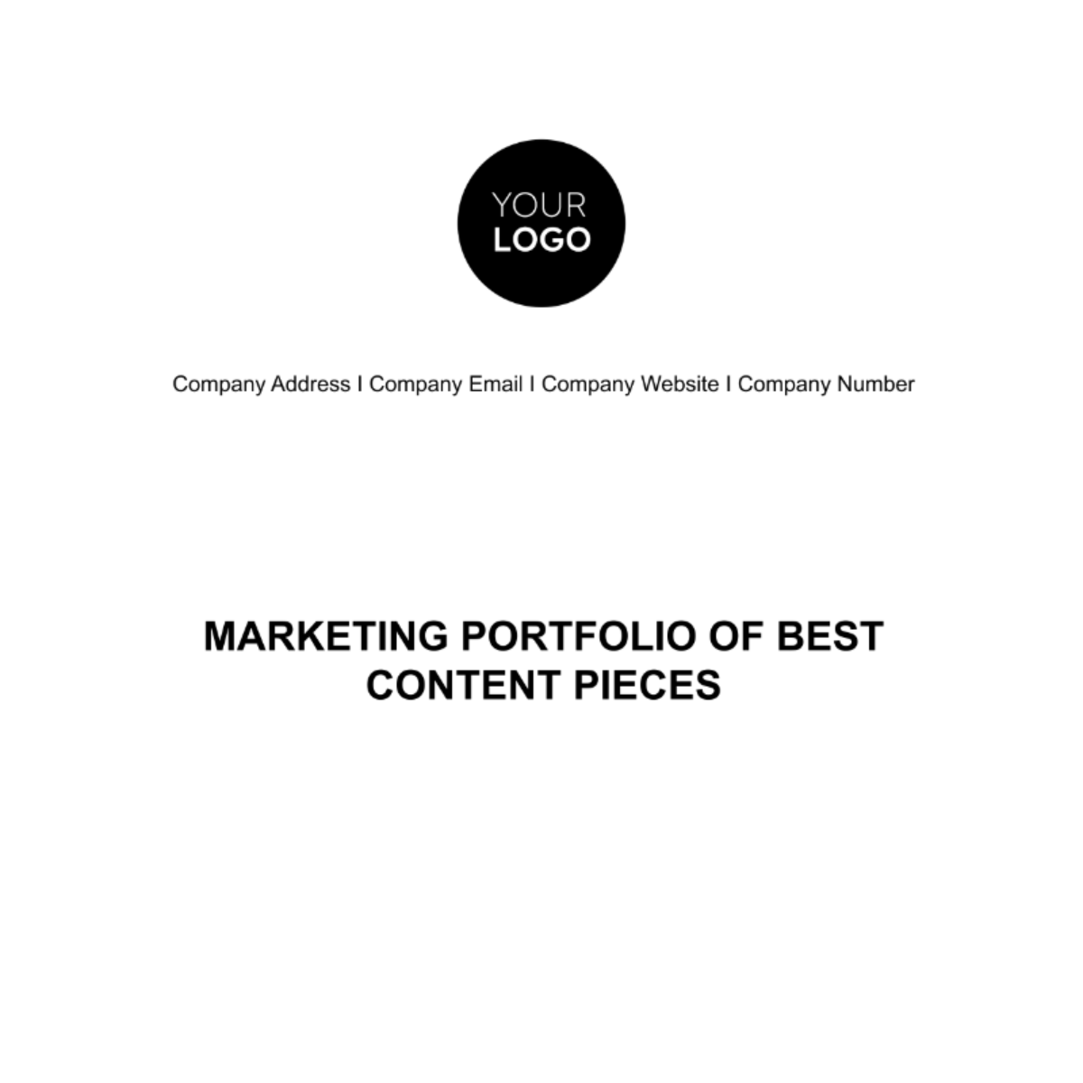 Marketing Portfolio of Best Content Pieces Template