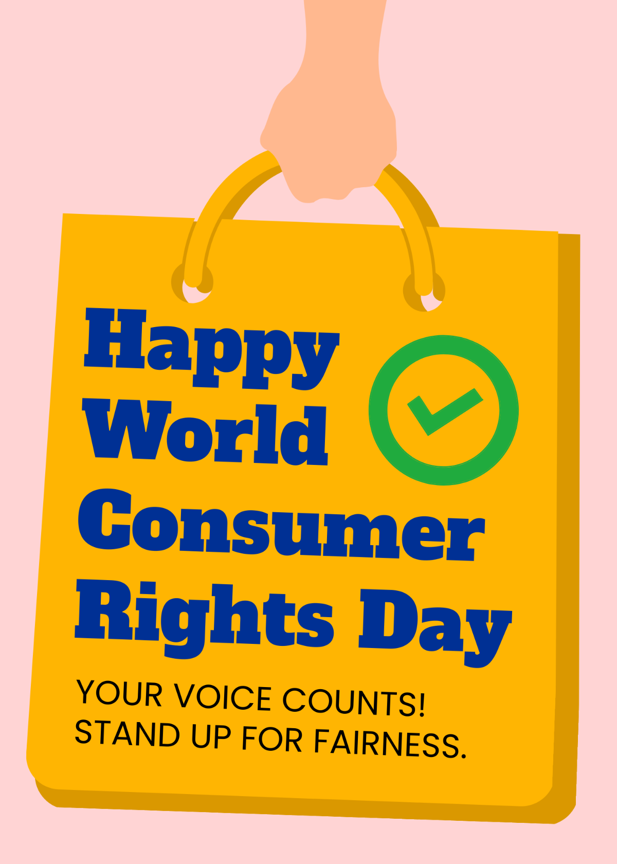 Free  World Consumer Rights Day Greeting Card Template