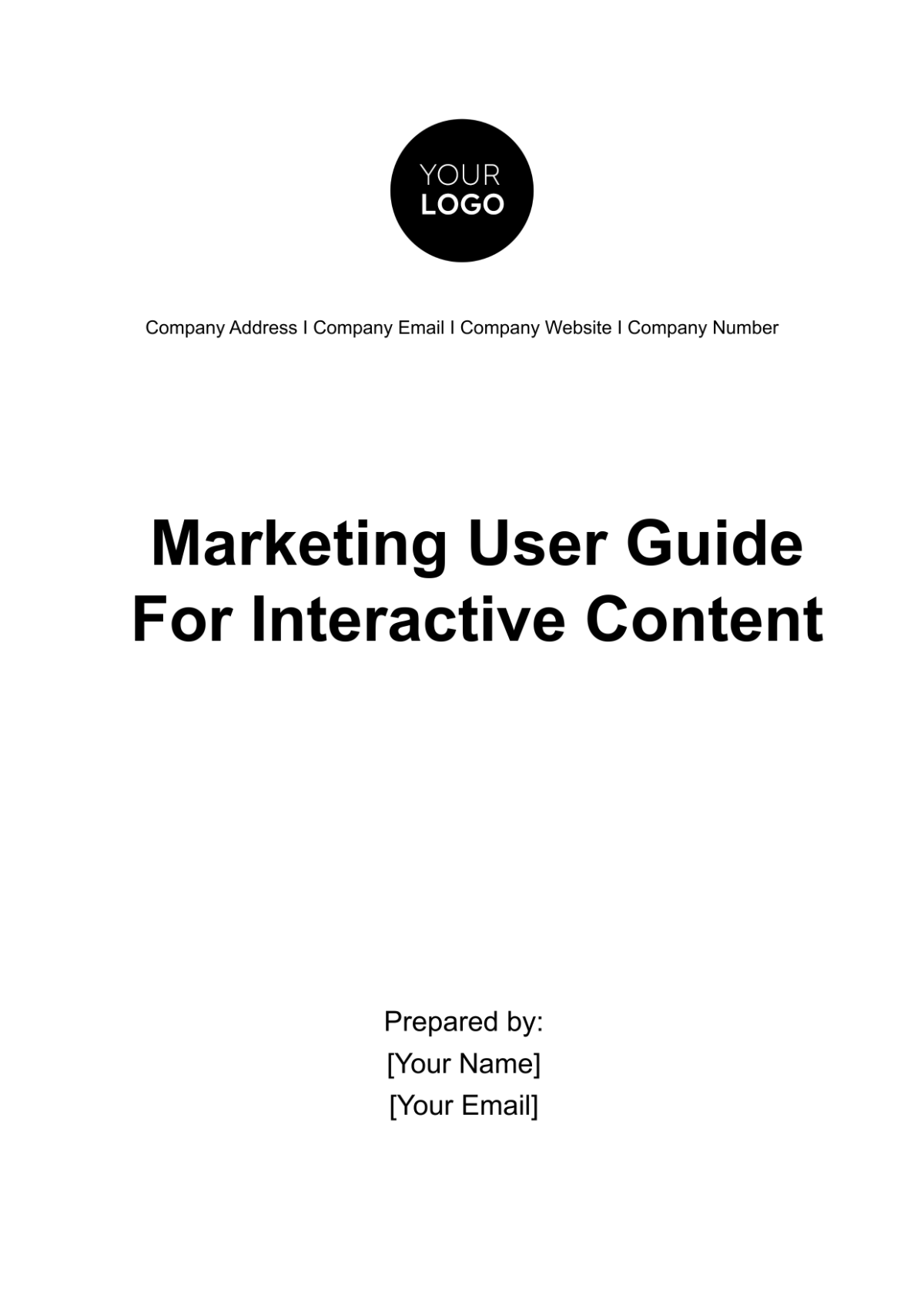 Marketing User Guide for Interactive Content Template
