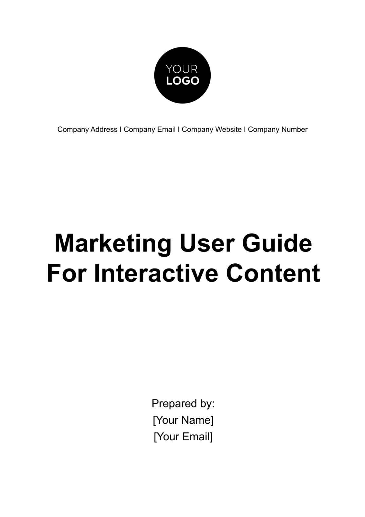 Marketing User Guide for Interactive Content Template - Edit Online & Download