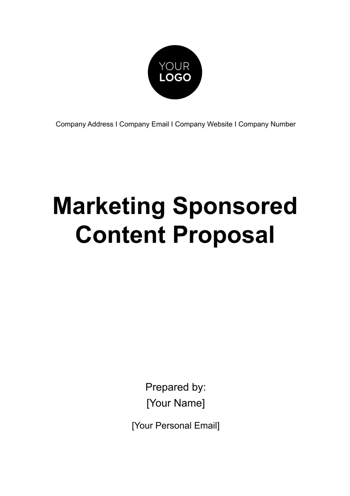 Free Marketing Sponsored Content Proposal Template