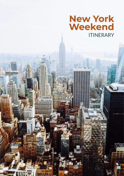Free New York Weekend Itinerary Template to Edit Online