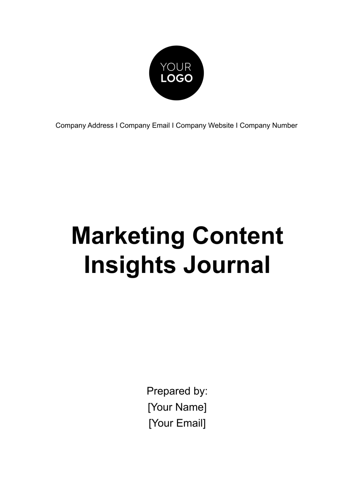 Marketing Content Insights Journal Template - Edit Online & Download