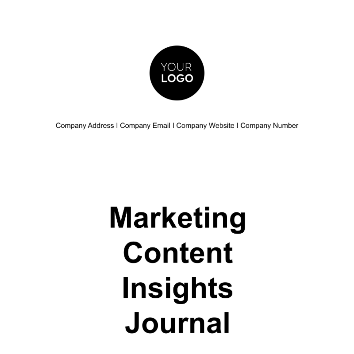 Marketing Content Insights Journal Template