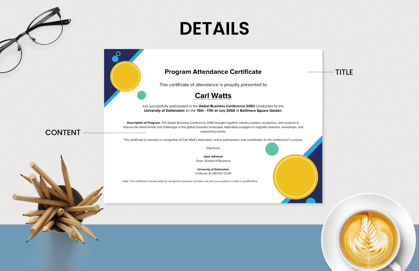 Program Attendance Certificate Template