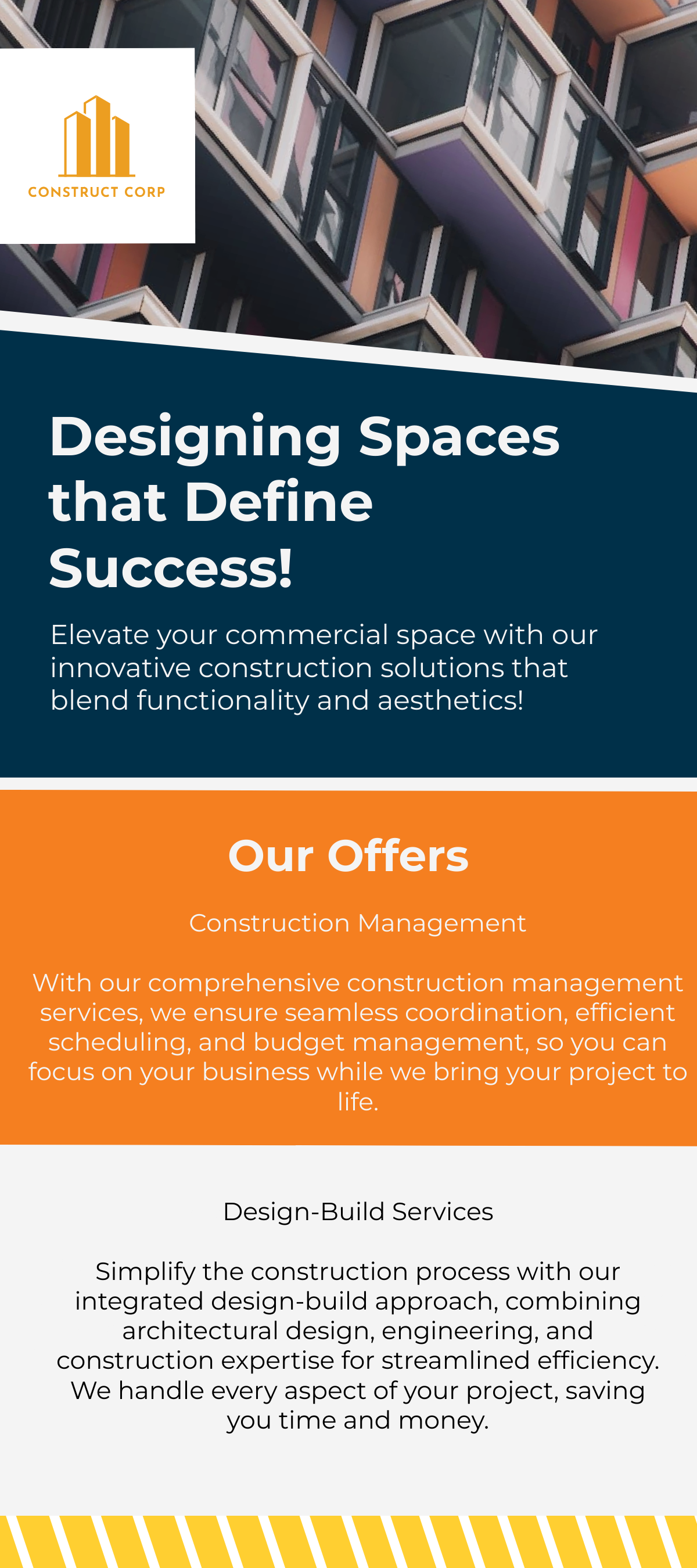 Free Commercial Construction Rack Card Template