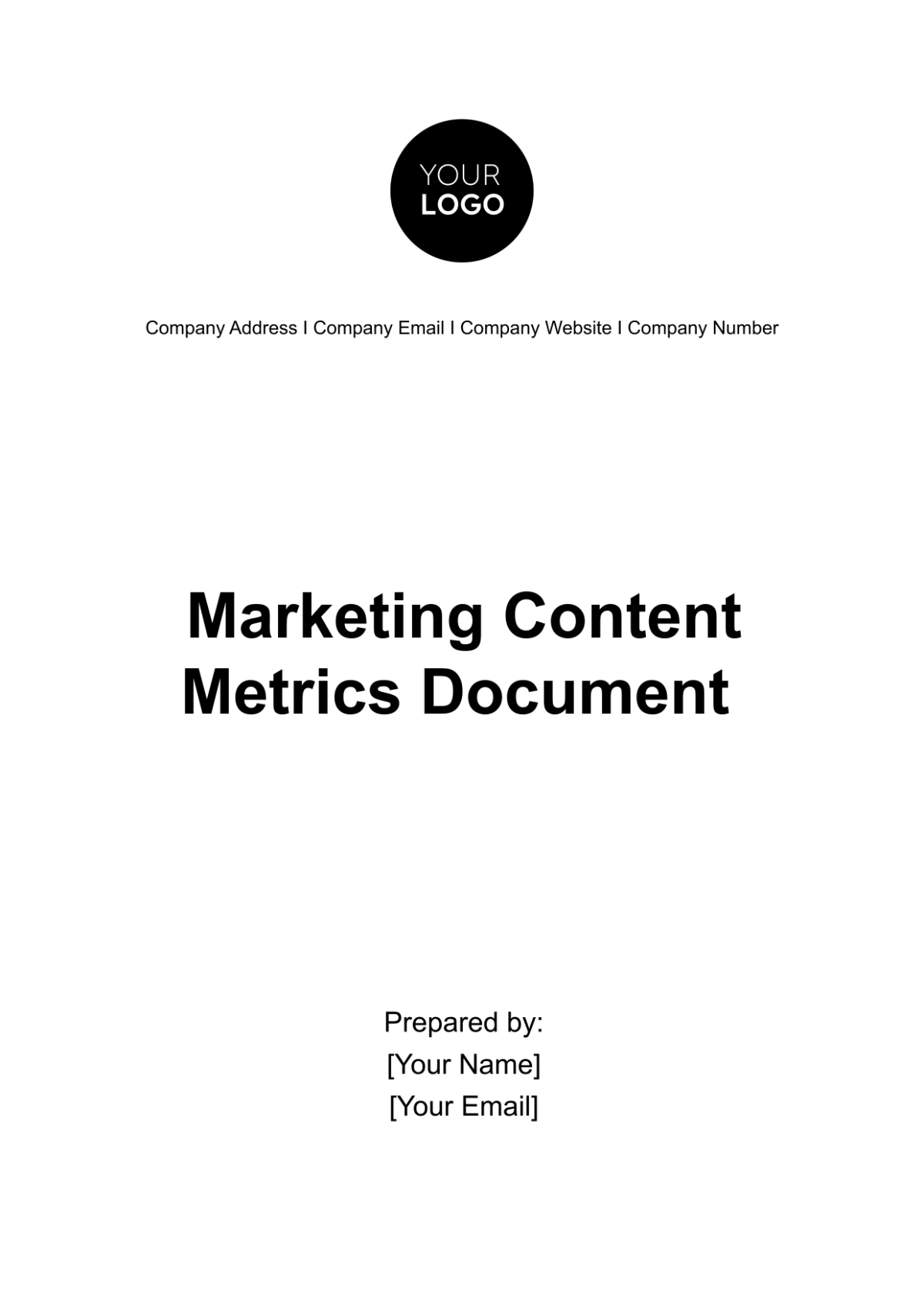 Marketing Content Metrics Document Template - Edit Online & Download