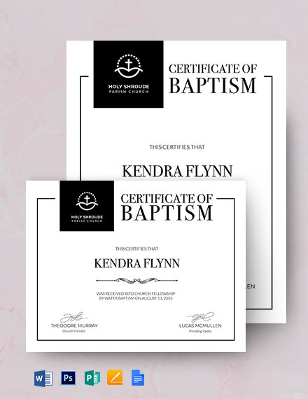 Download 7+ Baptism Certificate Templates - Word (DOC) | PSD | InDesign