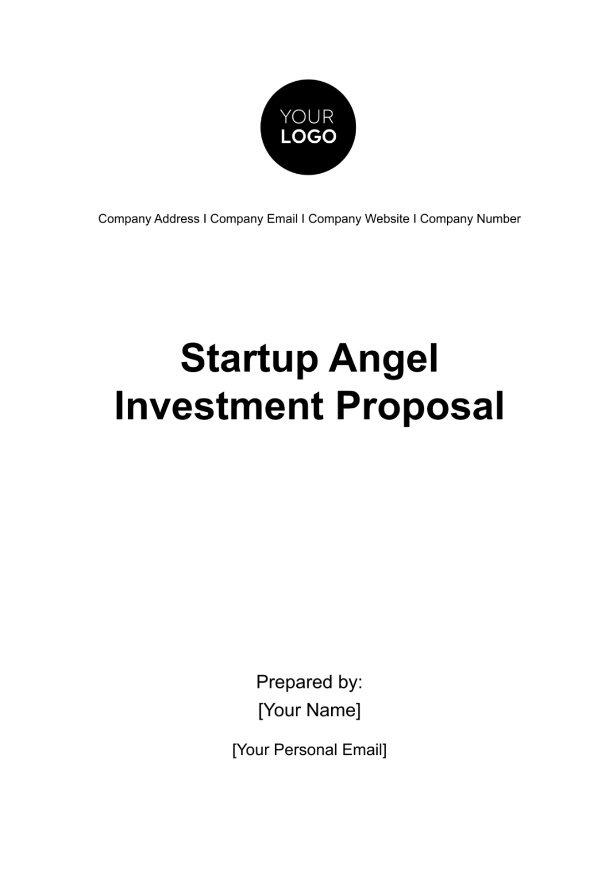 Free Startup Angel Investment Proposal Template