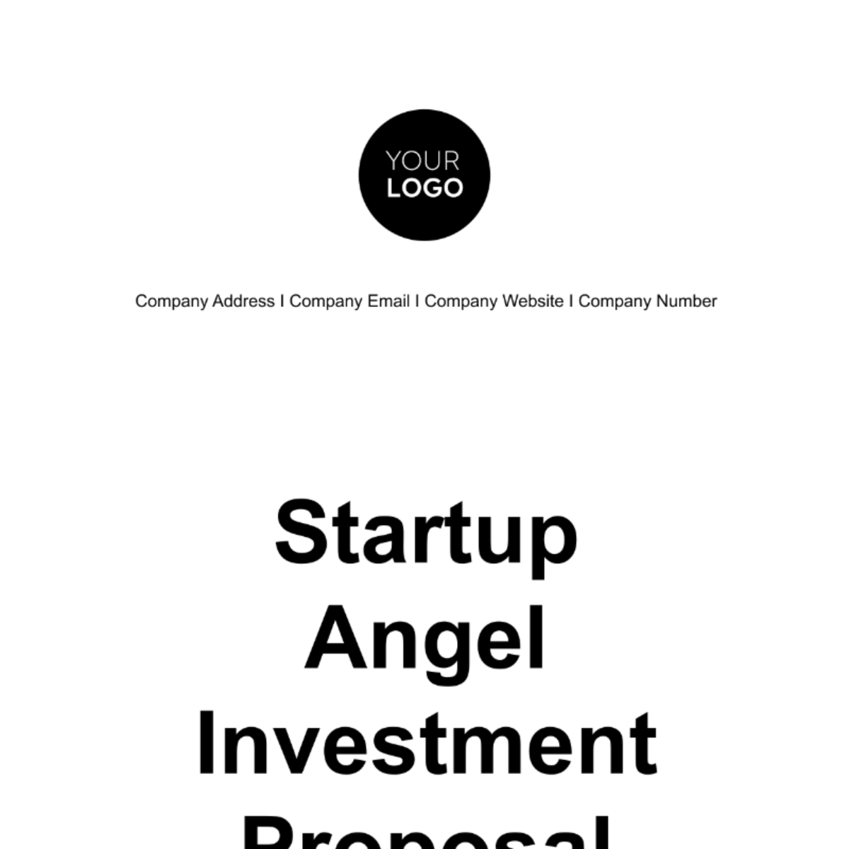 Startup Angel Investment Proposal Template